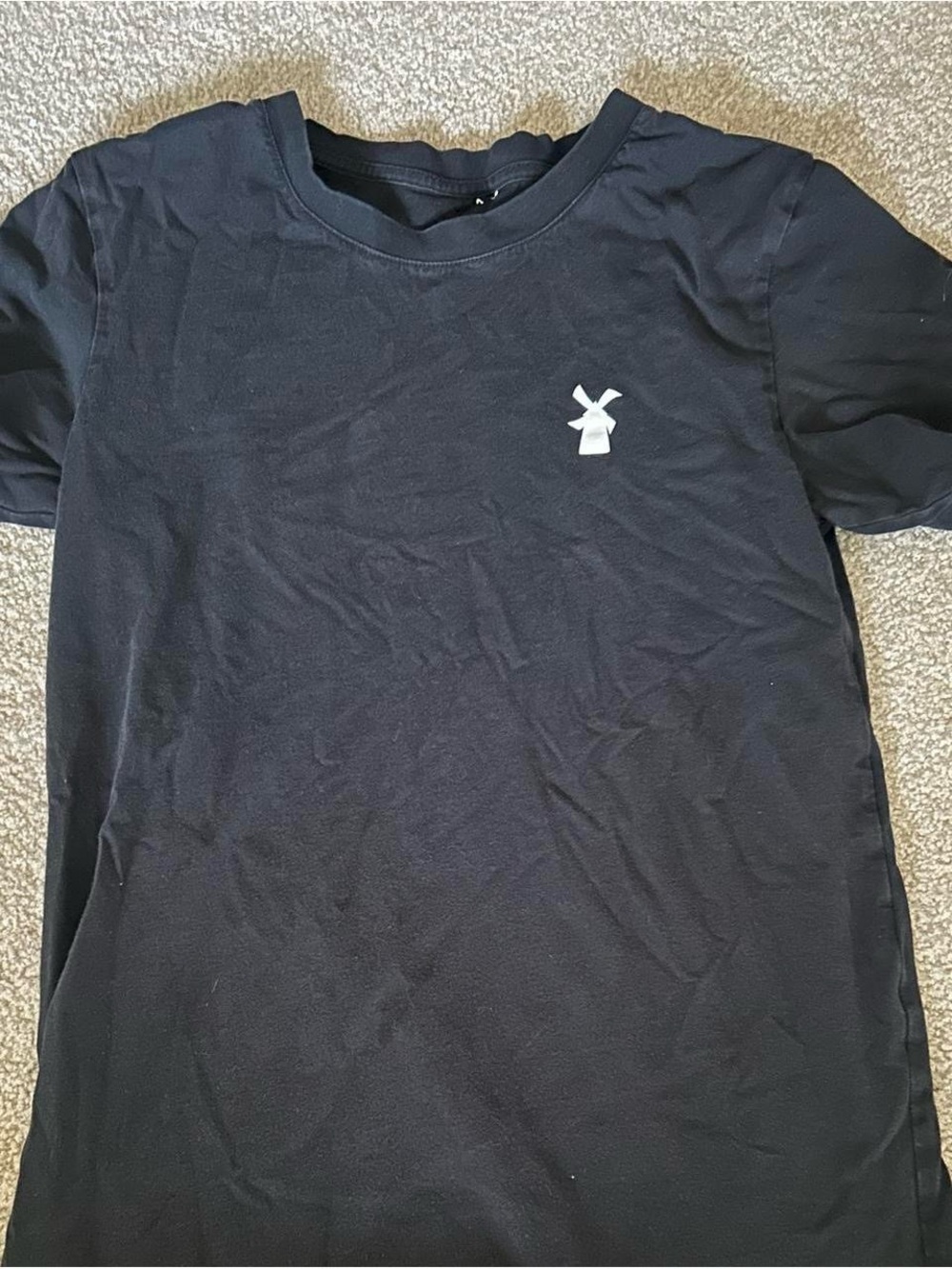 Dutch Bros Black Short Sleeve Tee with Small White Windmill